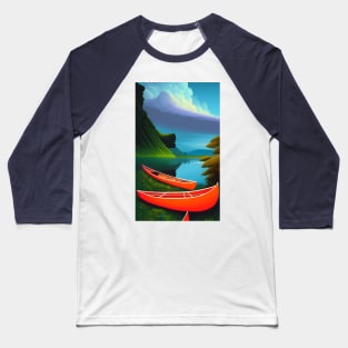 Lake with canoes Baseball T-Shirt